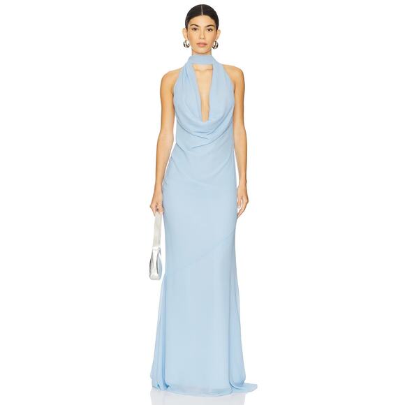 Lovers and Friends Gisele Gown Maxi Halter Formal Elegant Wedding Party Gala S - Picture 2 of 10